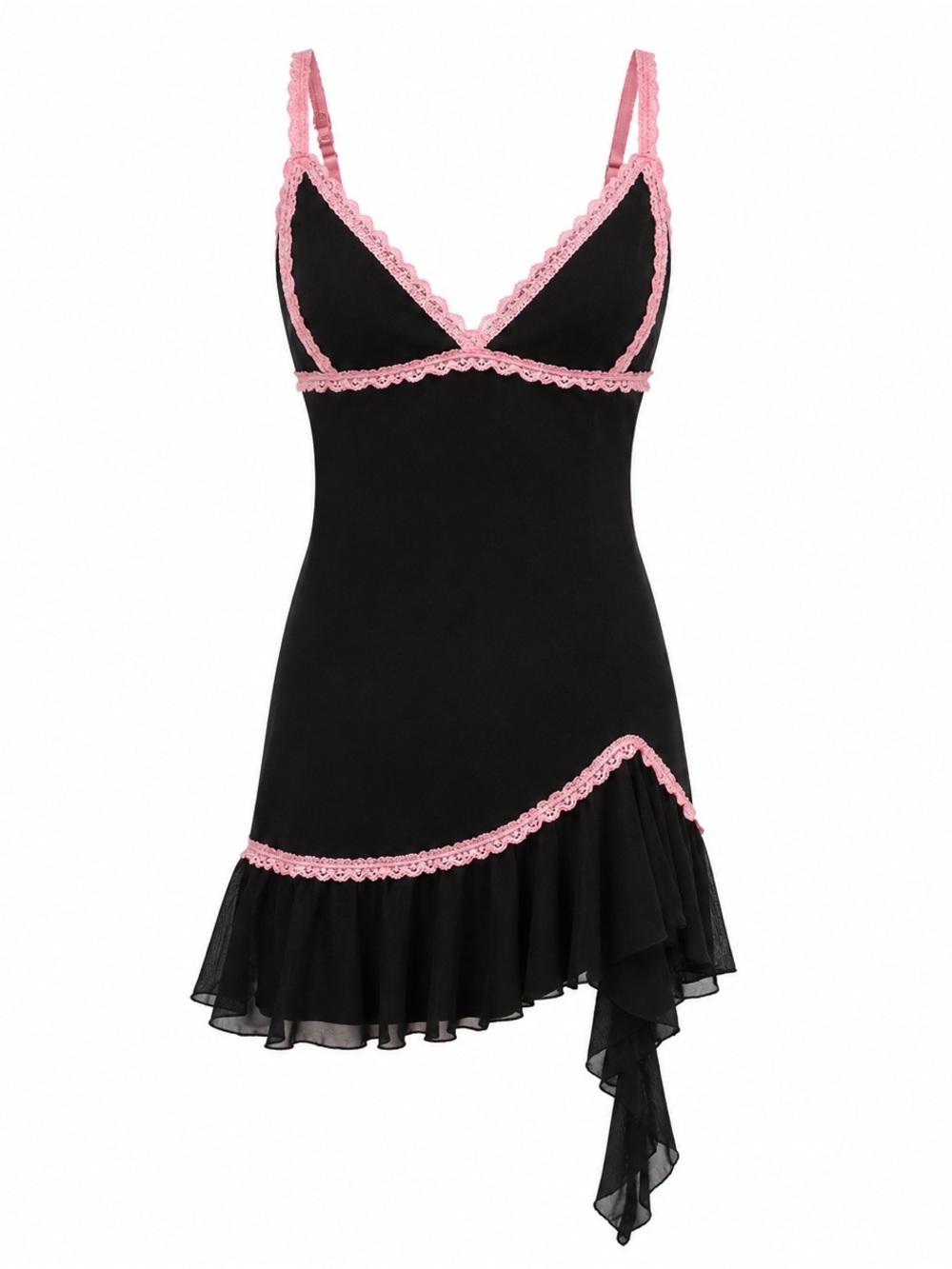 Dolls Kill Generation Kiss Slip Dress NWT Y2K Coquette Pink Lace Large